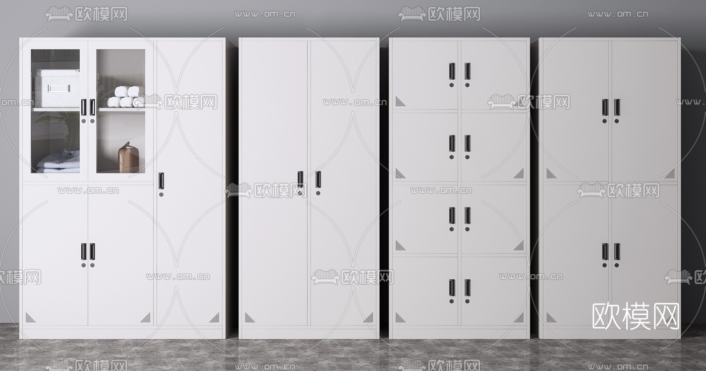 现代铁皮文件柜3d模型