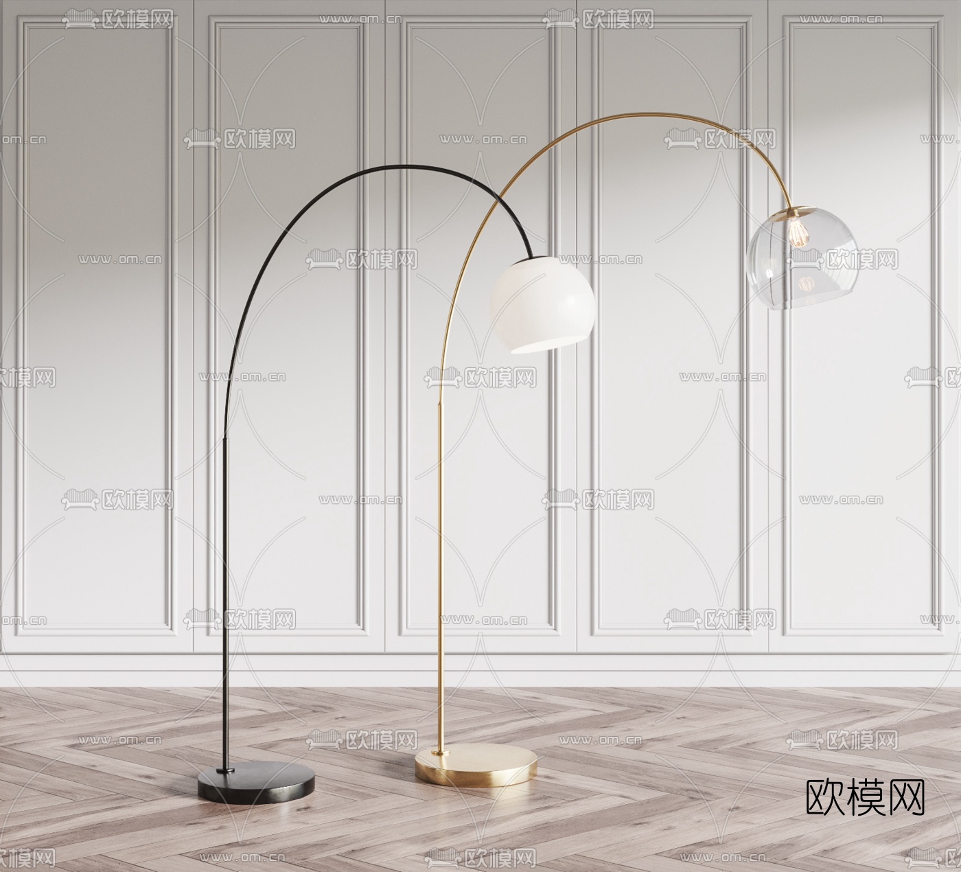现代金属落地灯3d模型