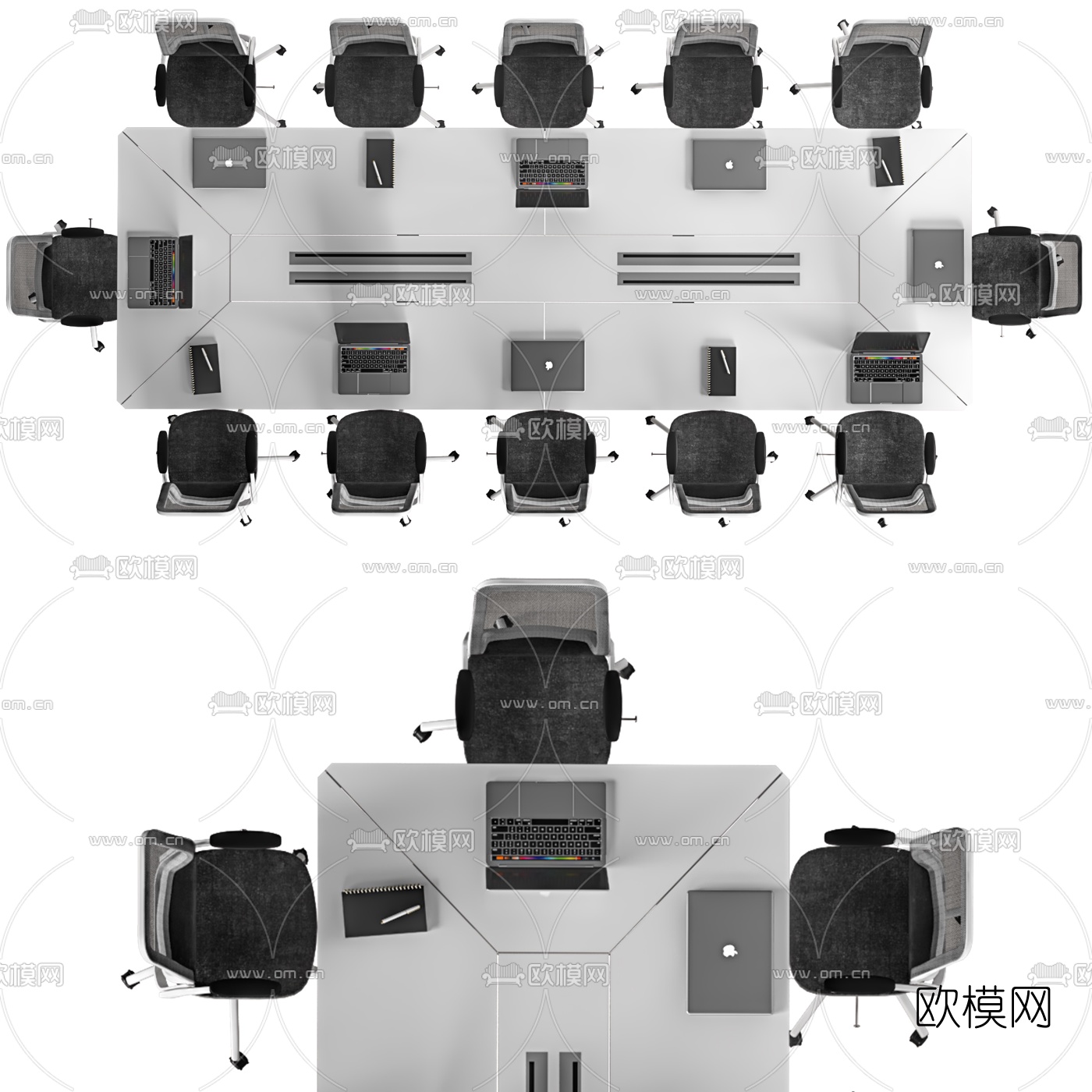 现代会议桌椅3d模型