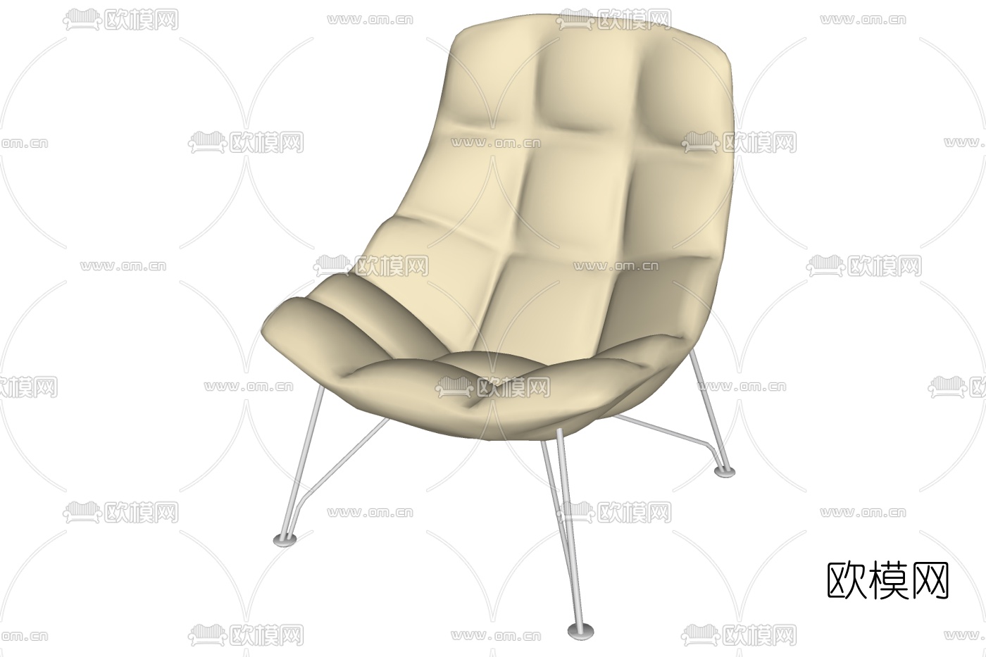 现代布艺休闲椅免费su模型下载