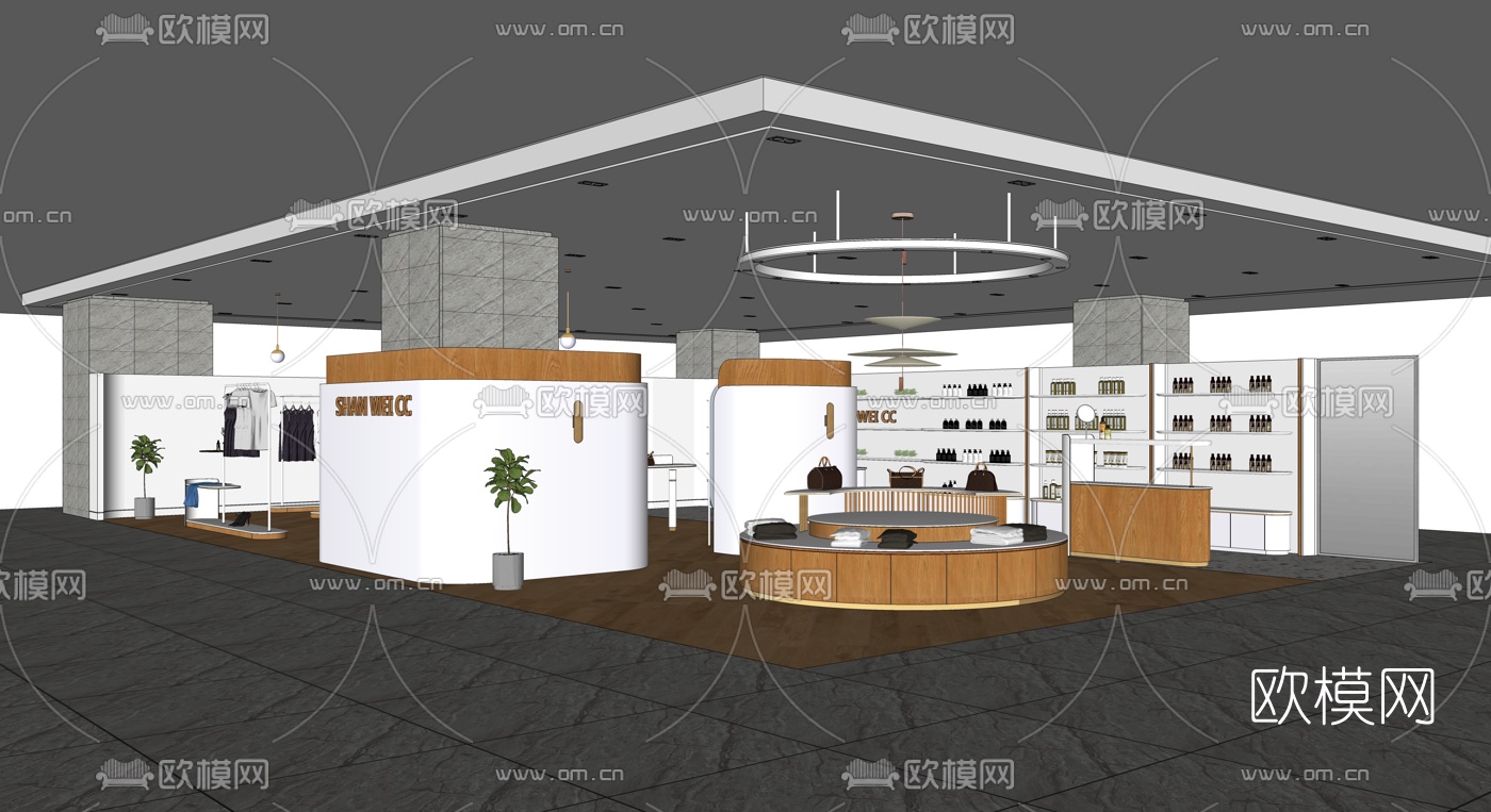 现代服装店su模型