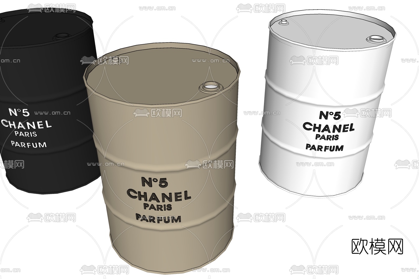 工业风金属油桶免费su模型下载