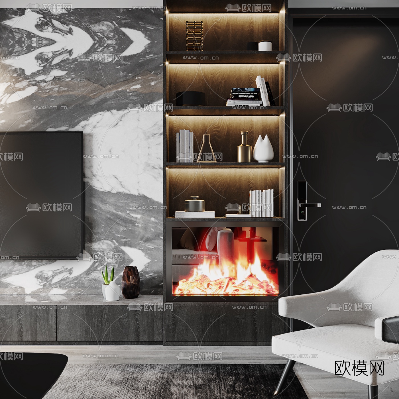 现代客厅3d模型