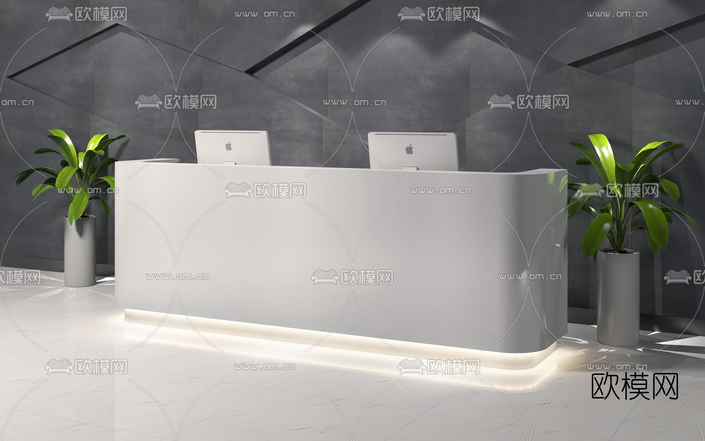 现代接待台3d模型