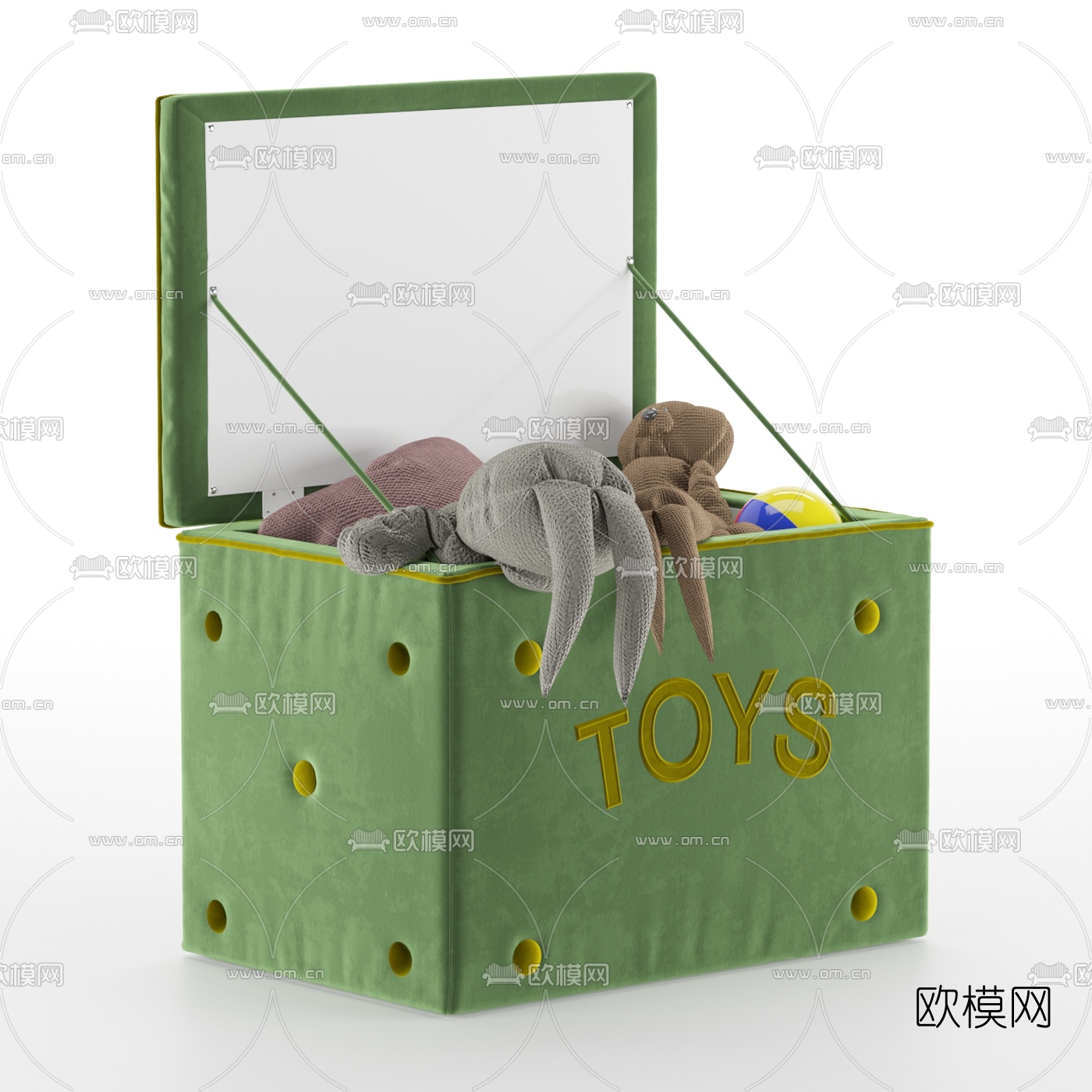 现代儿童玩具玩具箱3d模型下载（渲染图2）