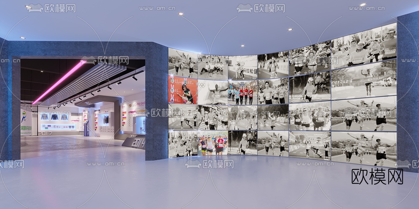工业风马拉松运动展厅3d模型