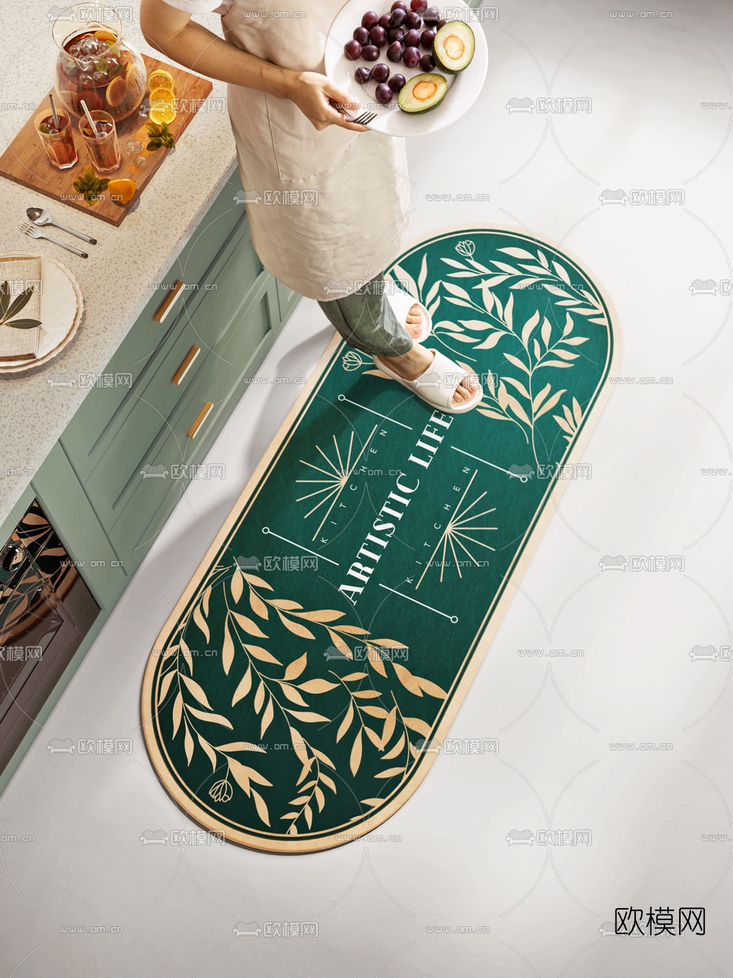 北欧橱柜地毯3d模型下载（渲染图2）