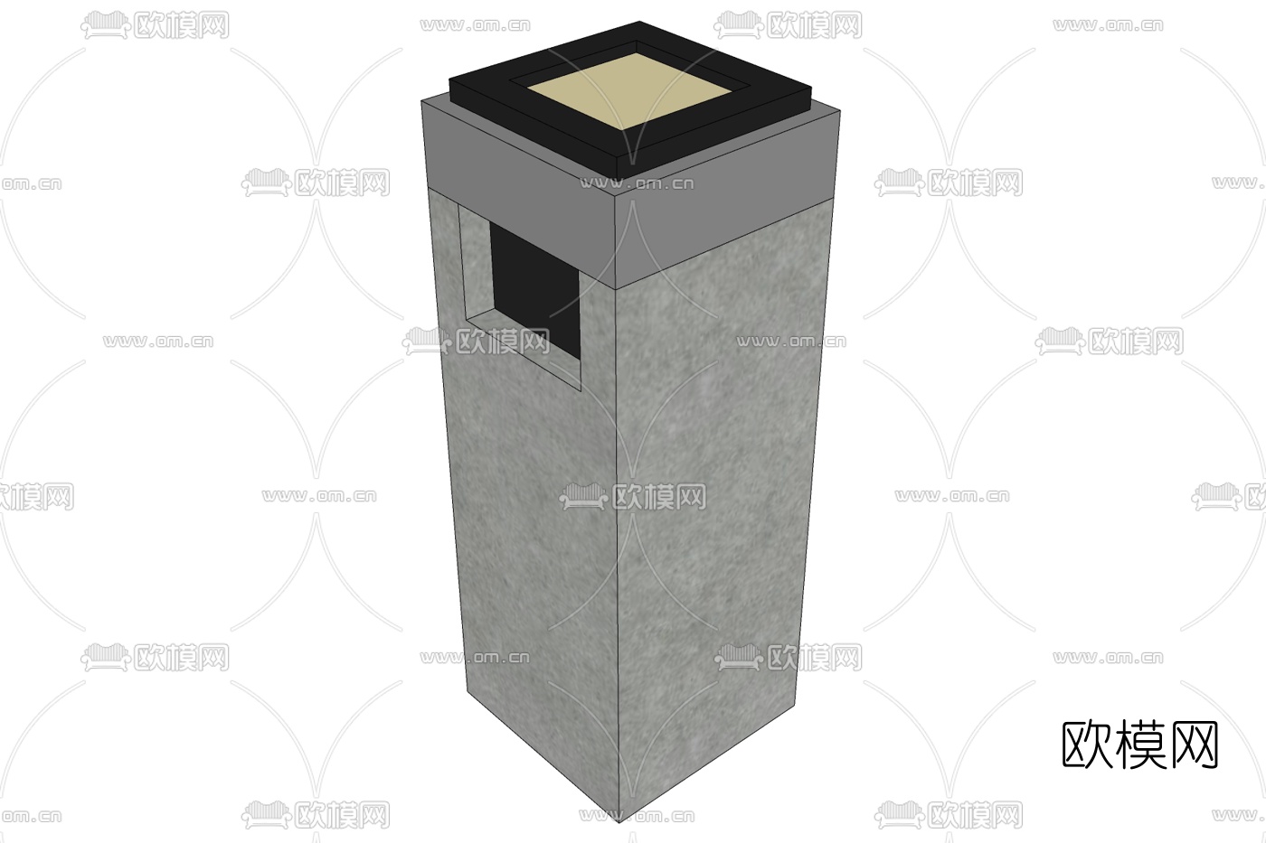 现代垃圾桶免费su模型下载