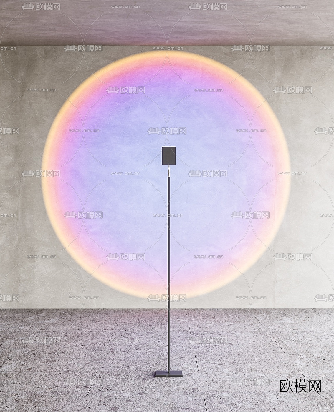 现代氛围灯落地灯3d模型下载（渲染图2）