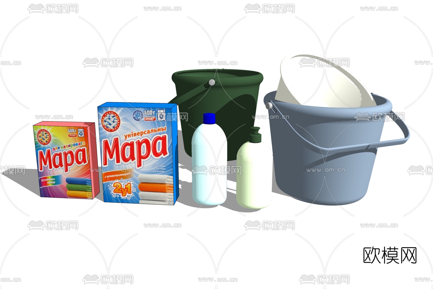 现代塑料桶免费su模型下载