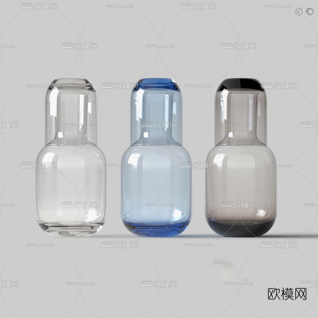 现代玻璃花瓶免费3d模型