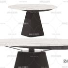 现代大理石圆形餐桌3d模型