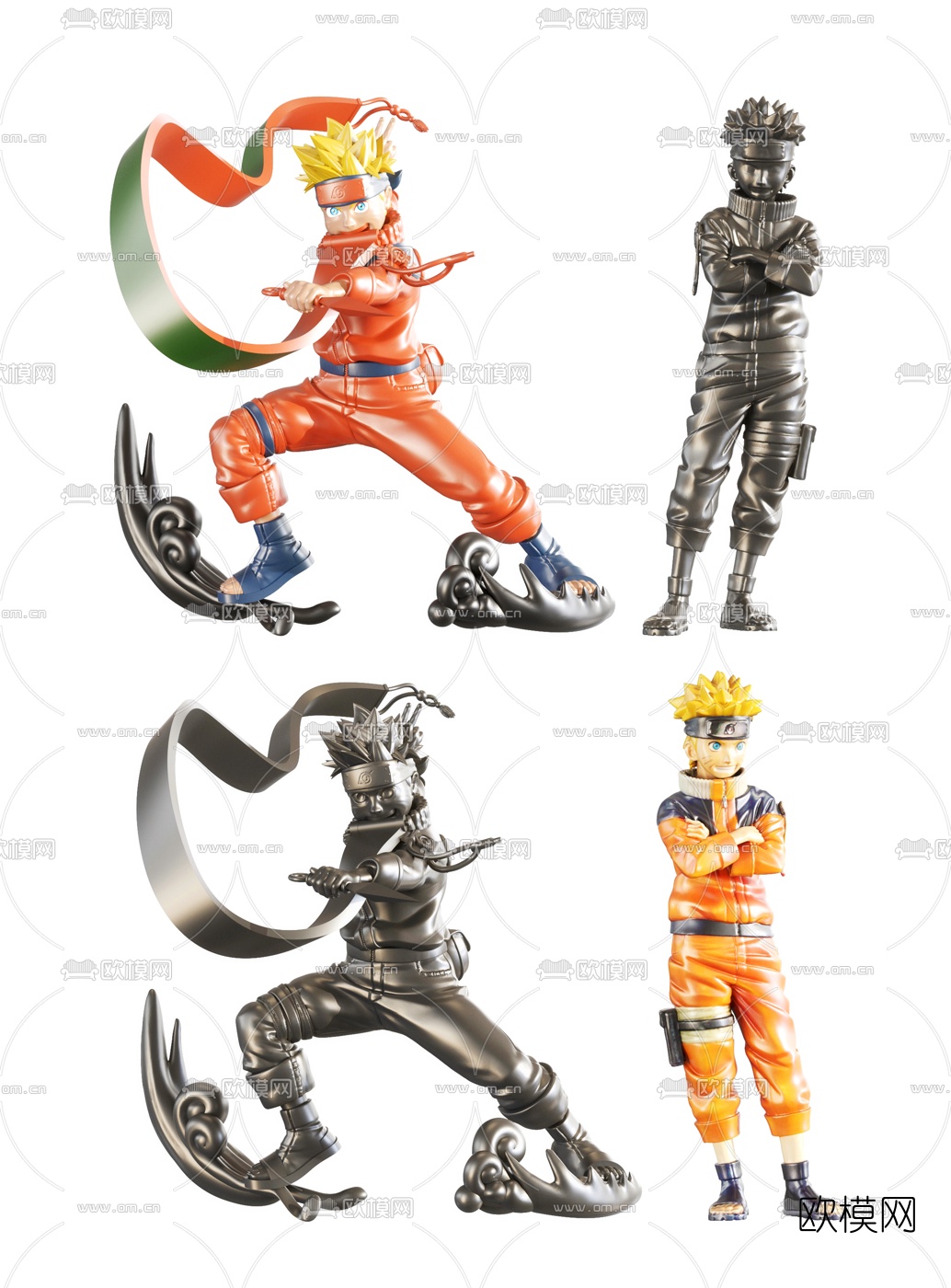 现代火影忍者鸣人手办玩具3d模型下载