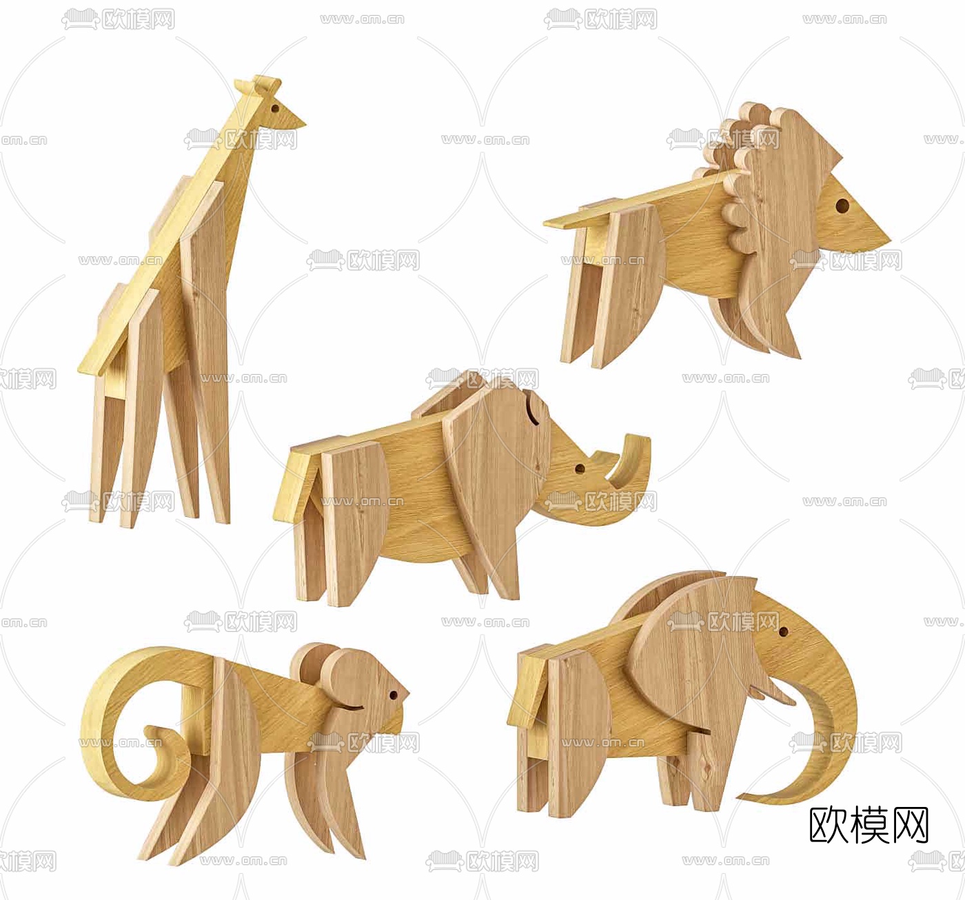 北欧动物大象儿童玩具3d模型