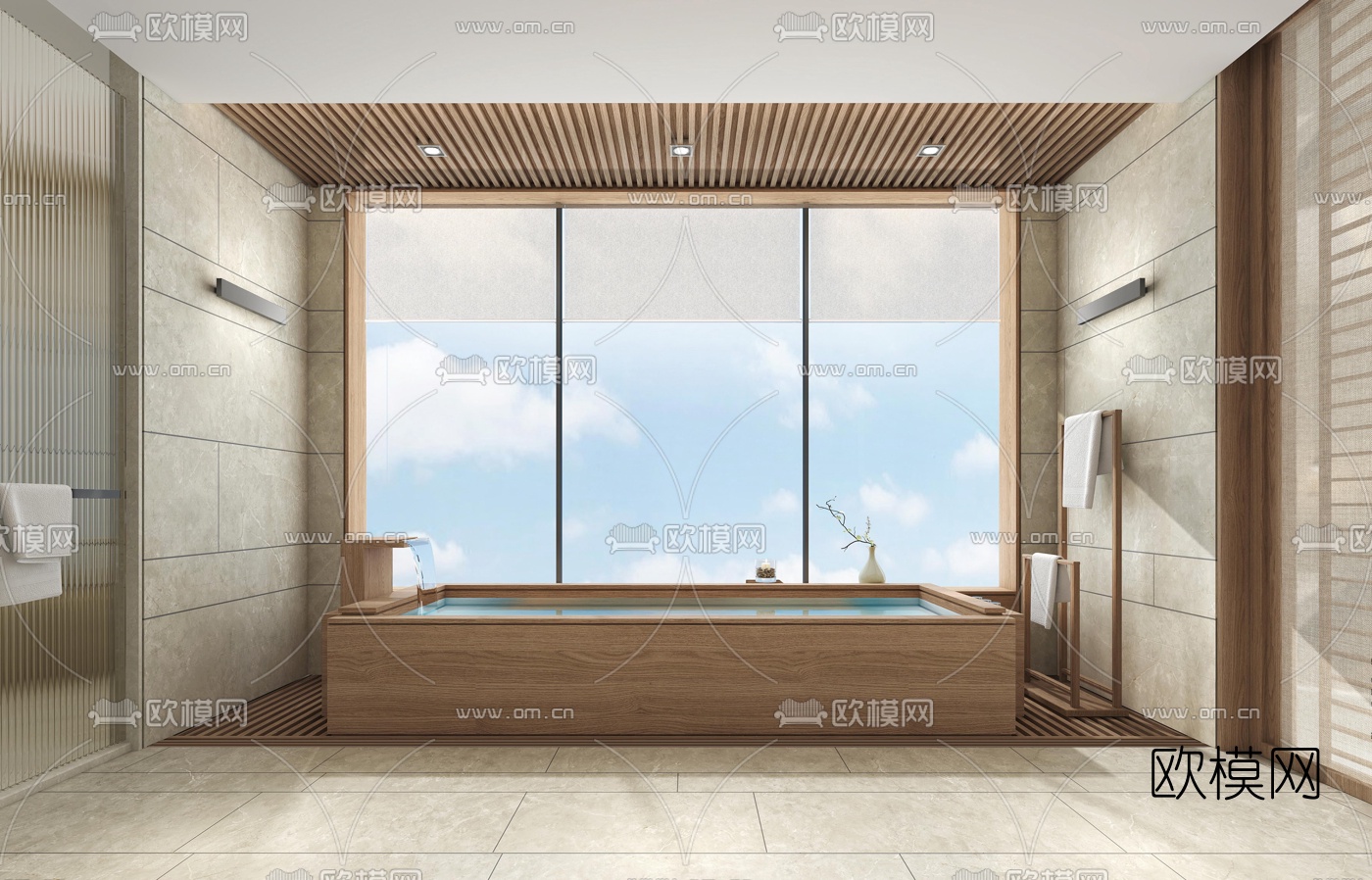 新中式卫生间浴室3d模型