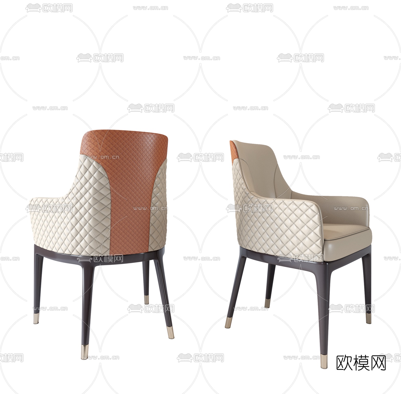 现代皮革单椅餐椅3d模型