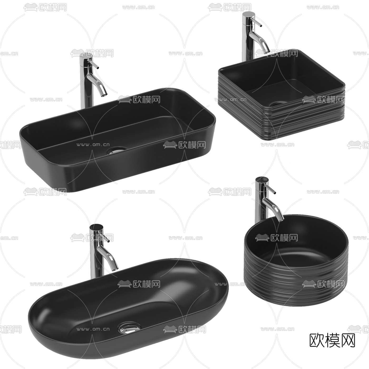现代洗手池台盆3d模型