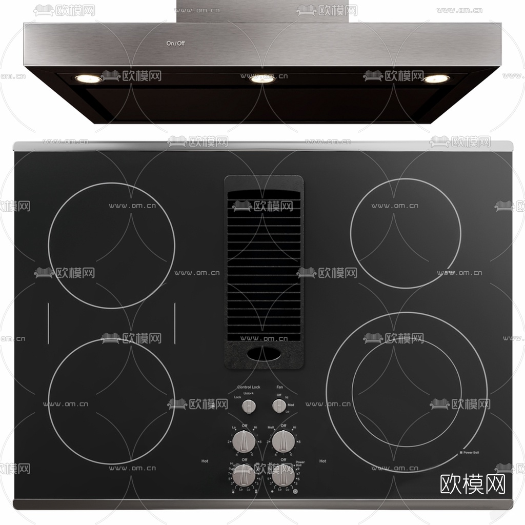 现代冰箱消毒柜油烟机3d模型