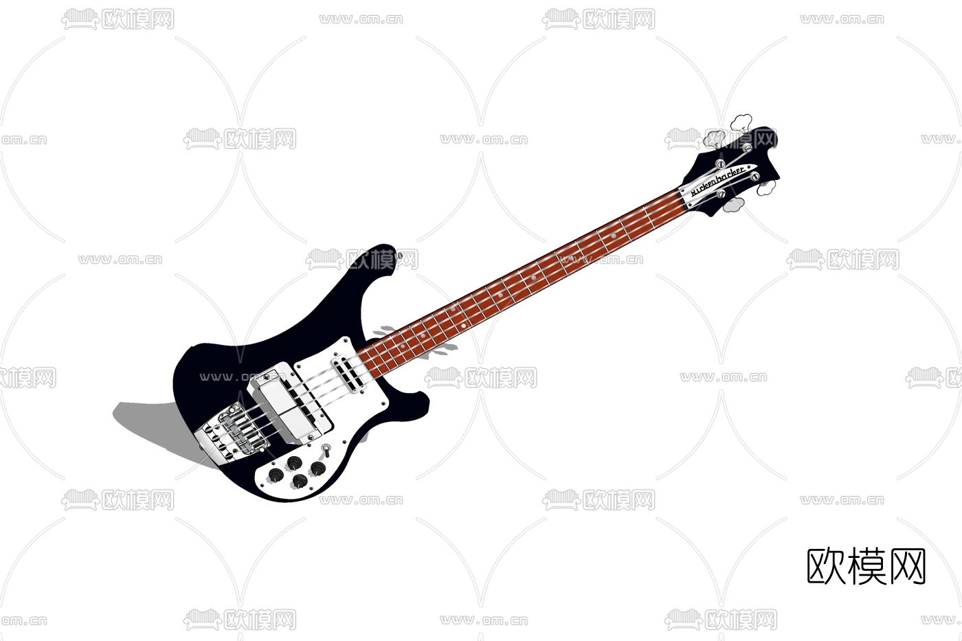 现代吉他免费su模型下载