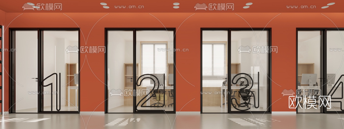 现代产业园办公室3d模型