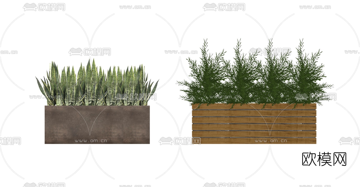 现代盆栽花槽花箱su模型下载（渲染图5）