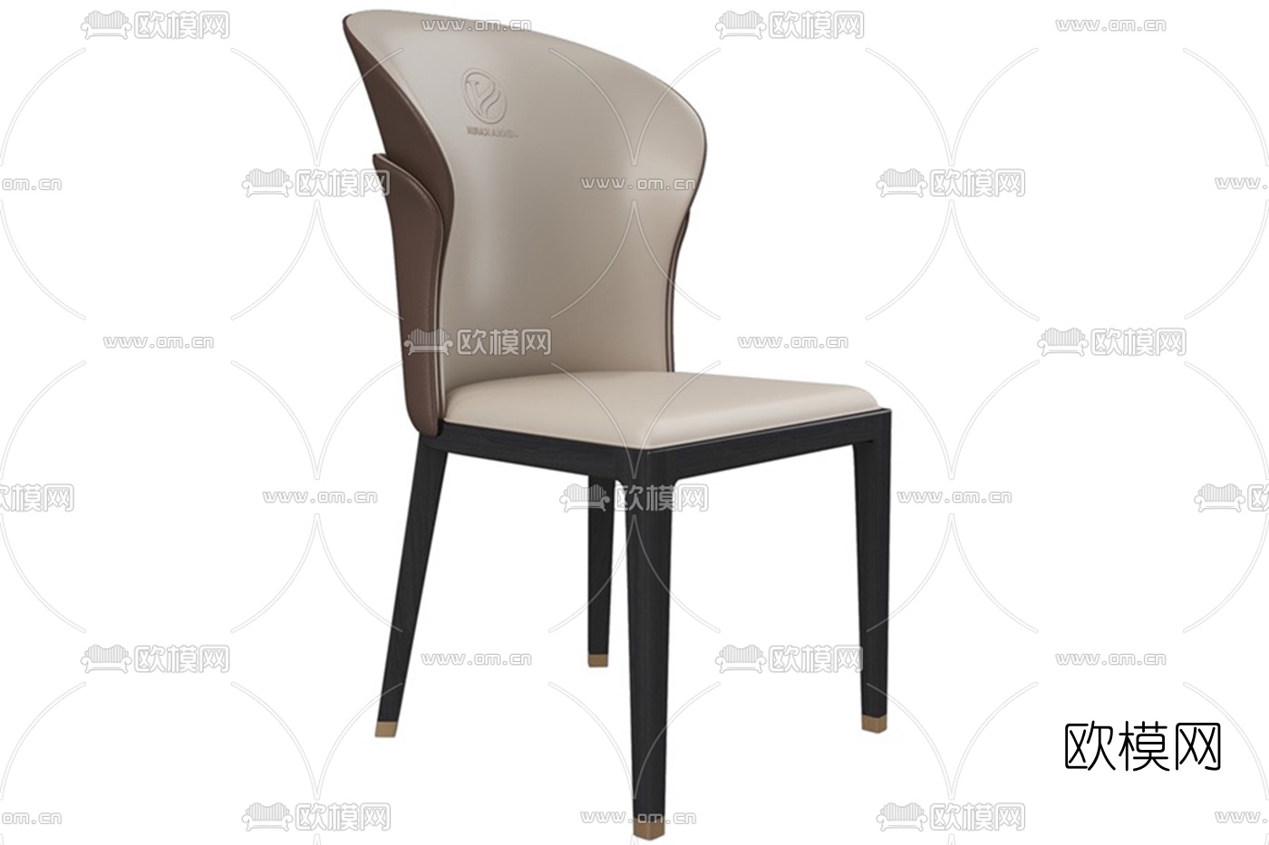 现代皮革餐椅单椅3d模型
