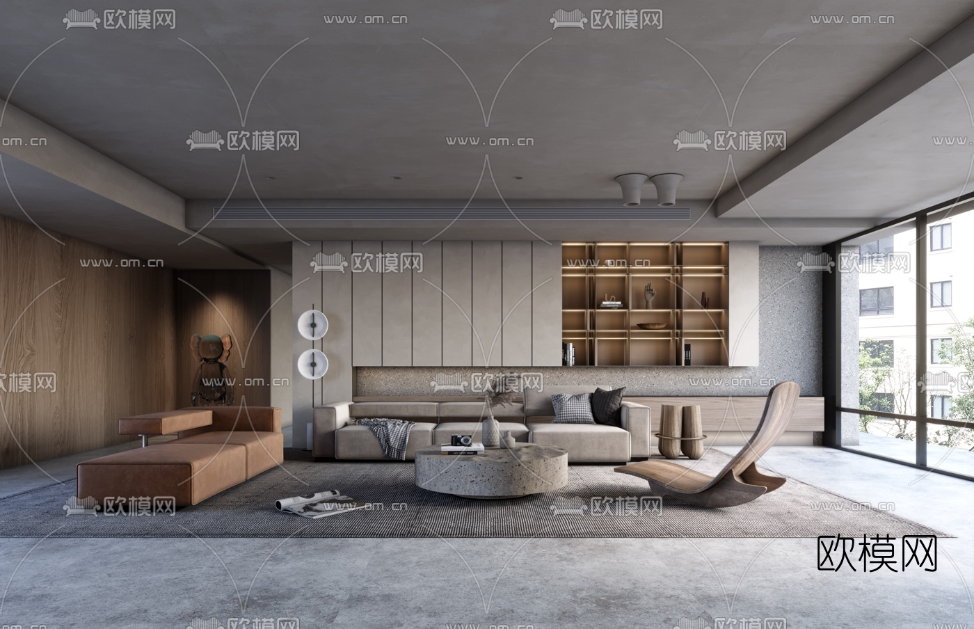 现代布艺沙发组合3d模型