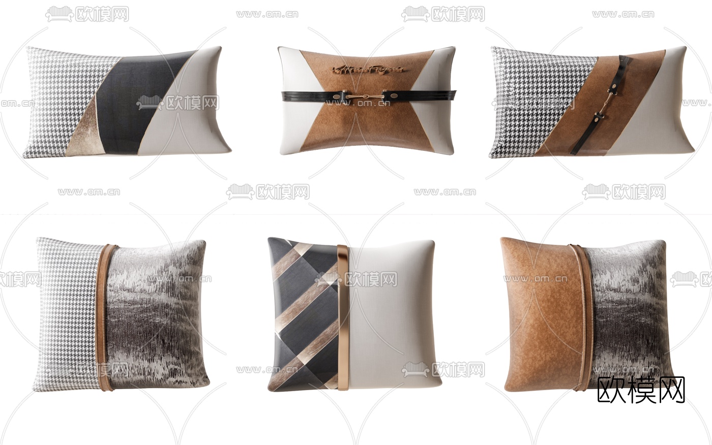 现代布艺抱枕3d模型下载
