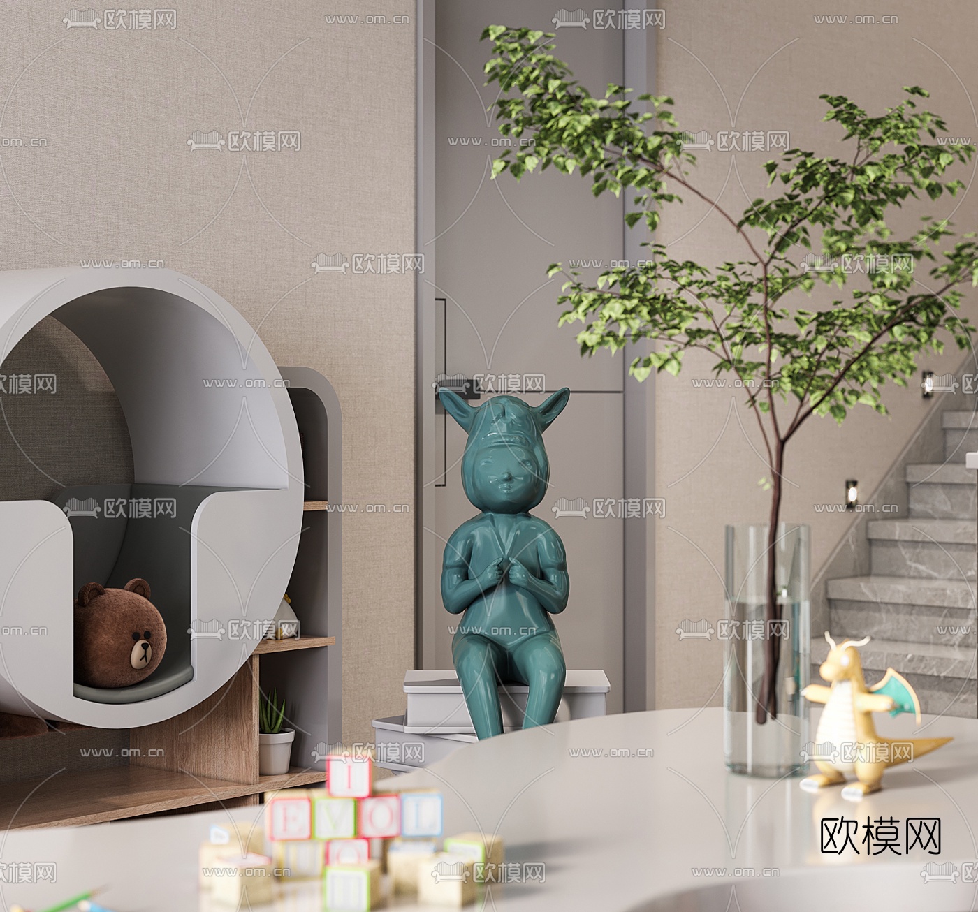 现代儿童休闲娱乐区3d模型