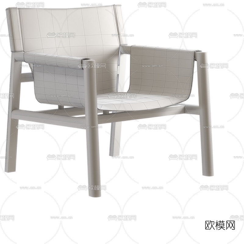 北欧实木单椅3d模型