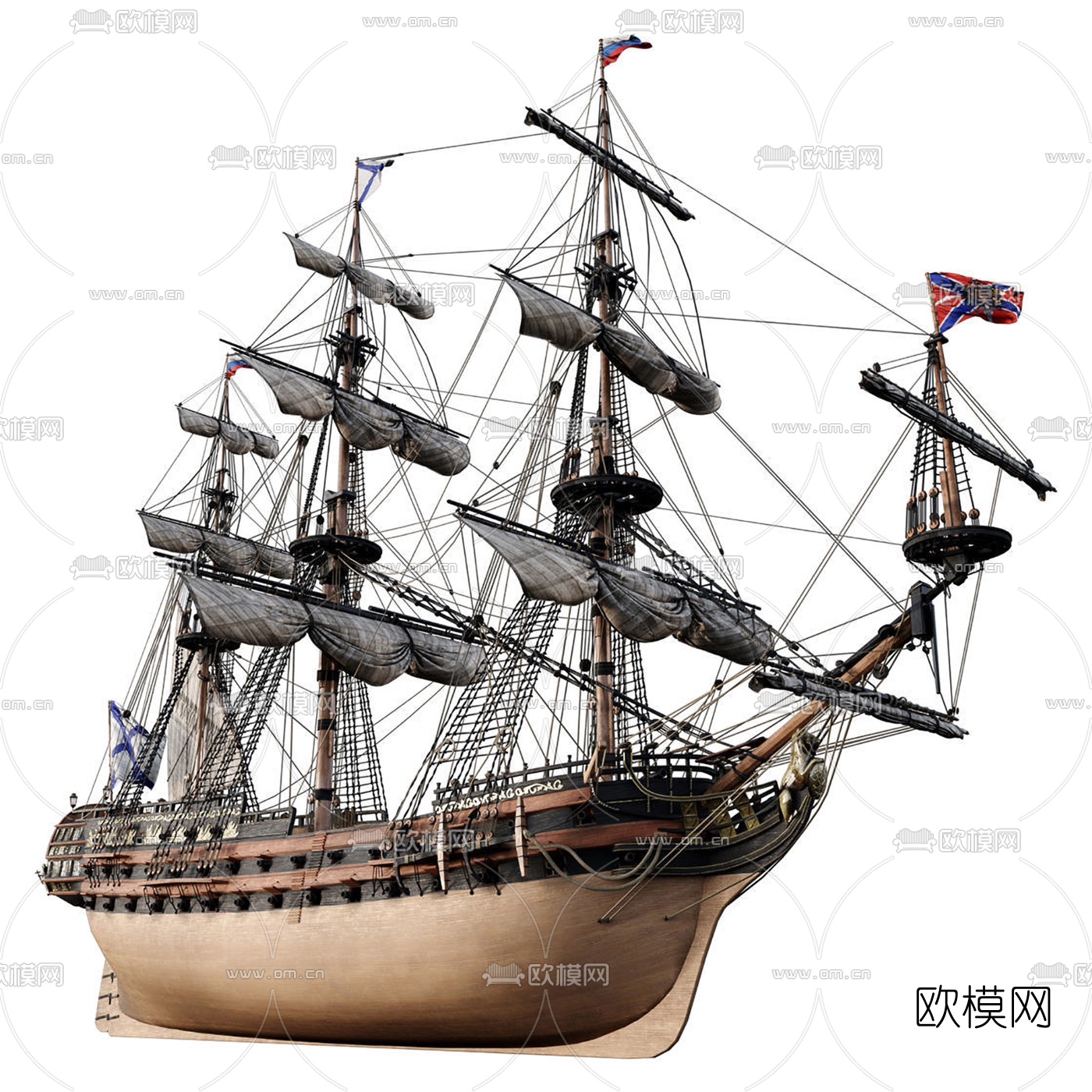 现代航海帆船3d模型