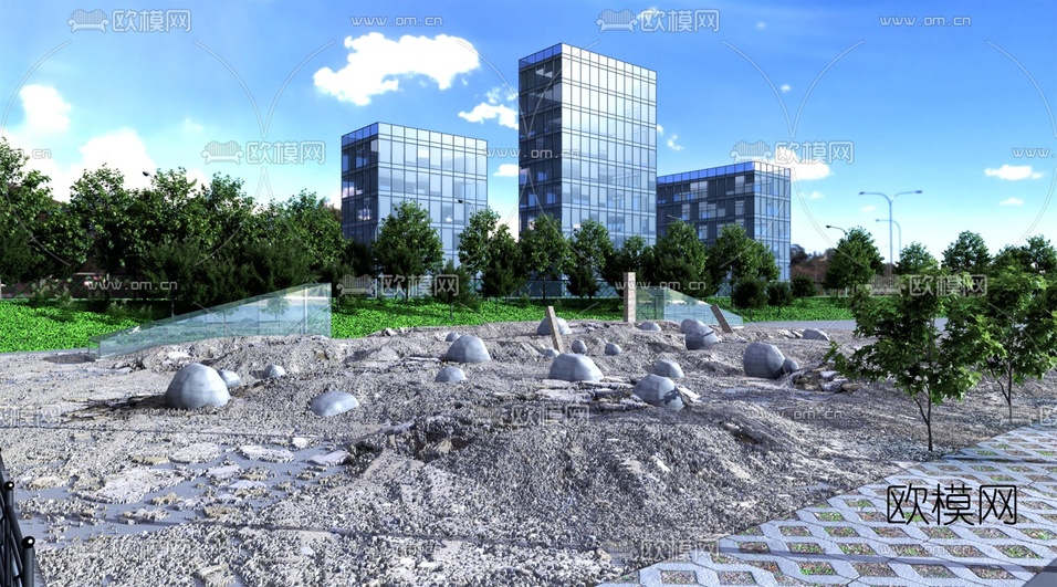 工业风训练馆免费3d模型下载(渲染图2)