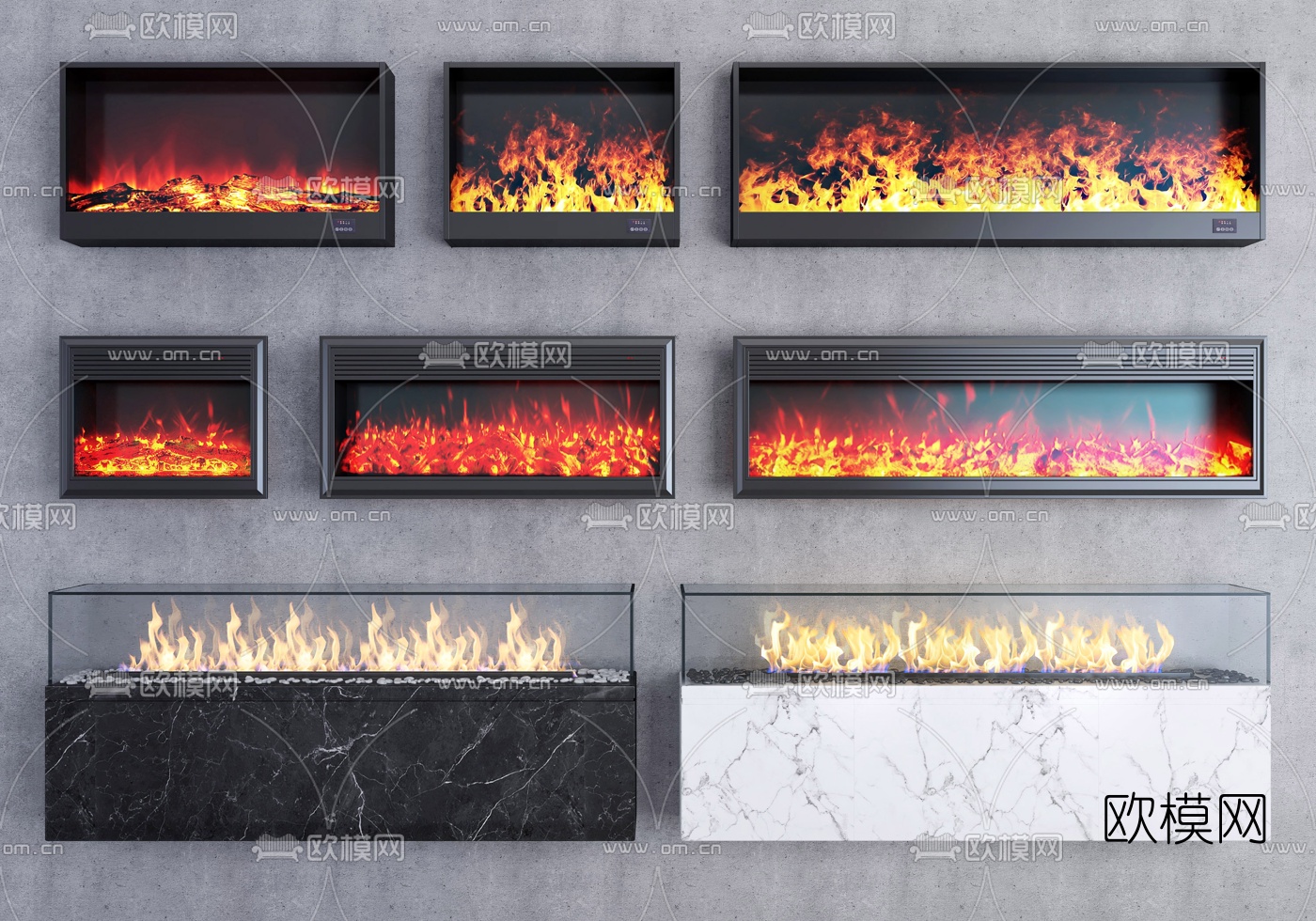 现代大理石壁炉3d模型下载