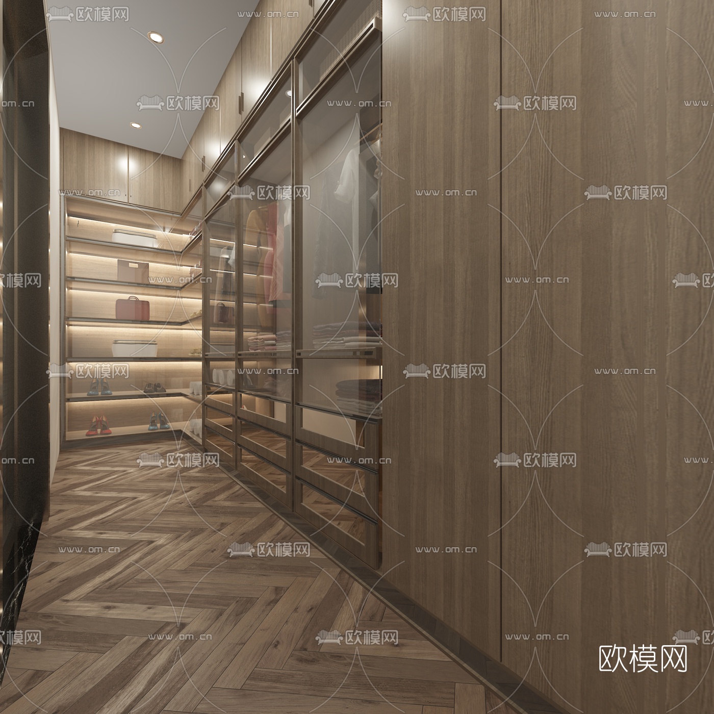 现代衣帽间免费3d模型下载