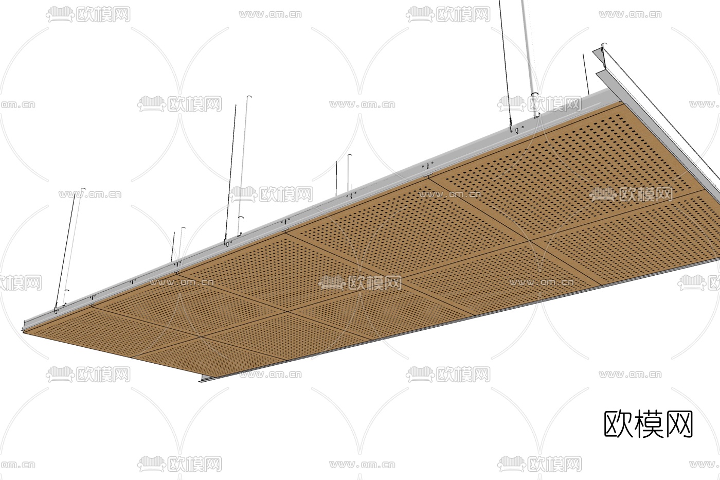 现代金属吊顶免费su模型下载