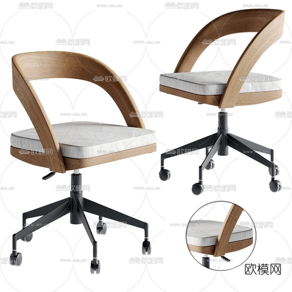 北欧布艺休闲椅3d模型下载
