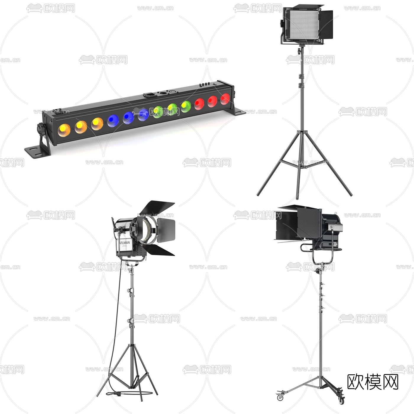 现代舞台灯摄影灯补光灯3d模型