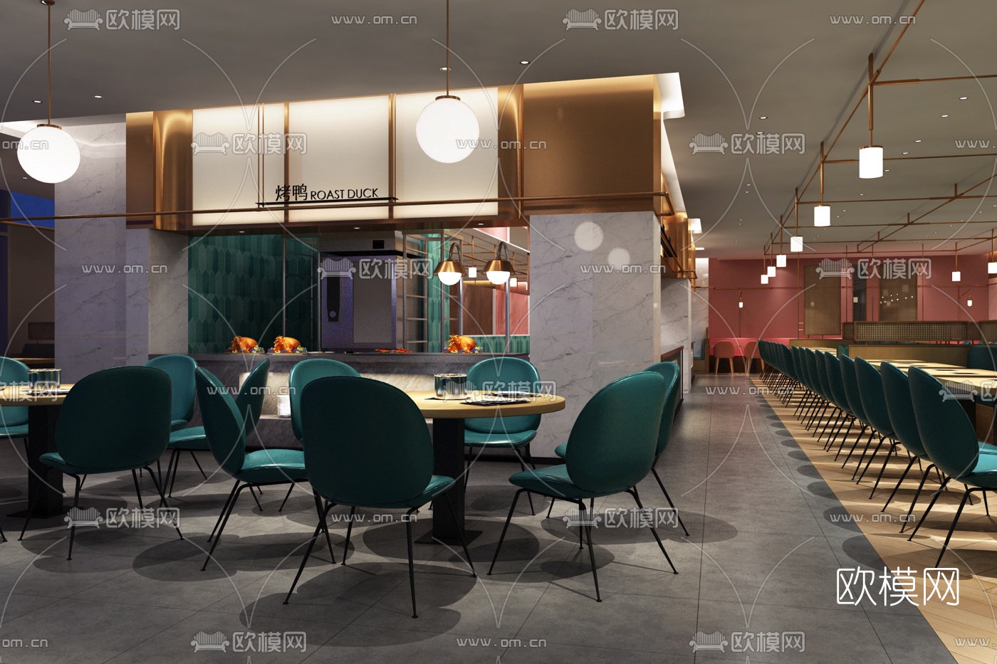 现代海鲜自助餐厅3d模型下载（渲染图5）