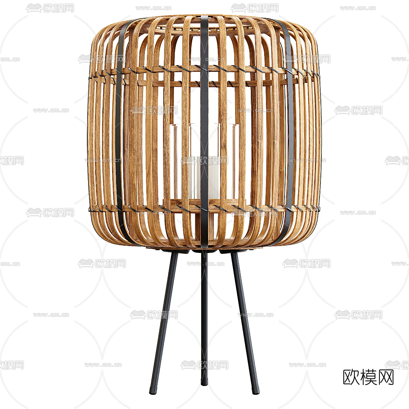 现代藤编台灯3d模型