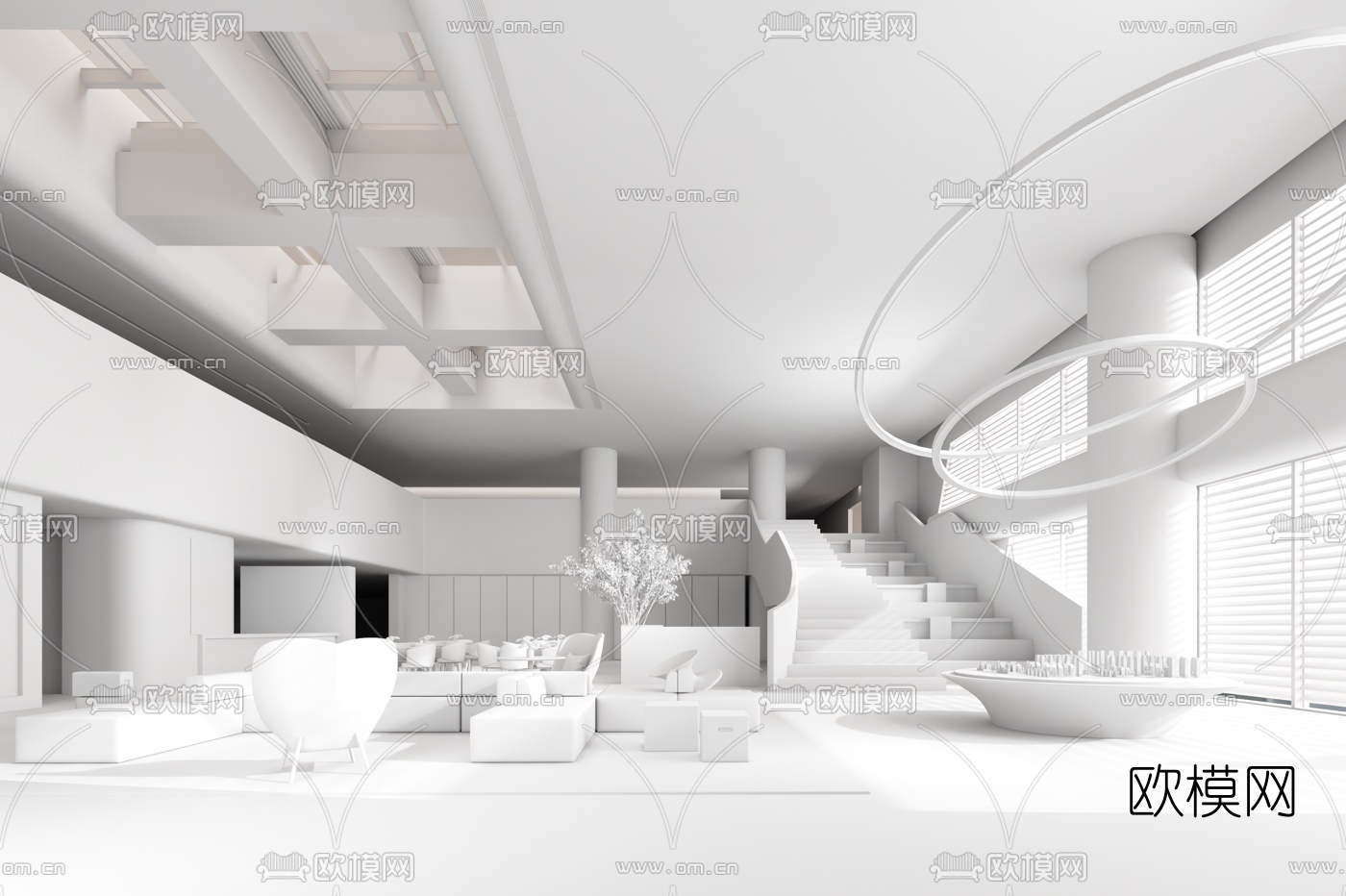 于强设计 南昌万科·万创科技城售楼处3d模型下载（渲染图2）