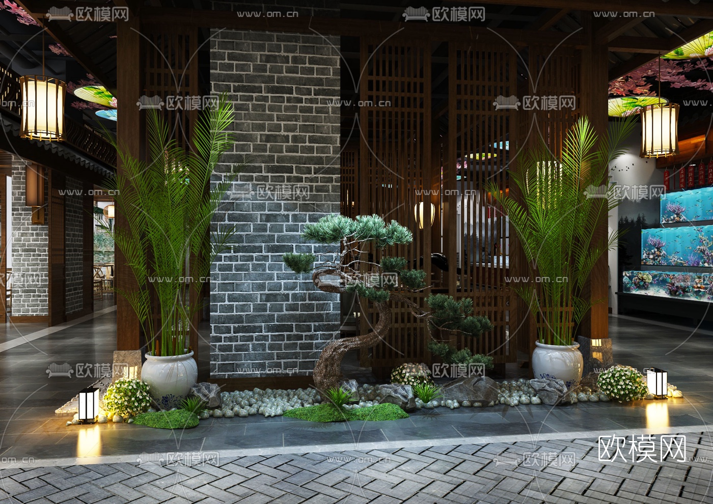 新中式中餐厅3d模型
