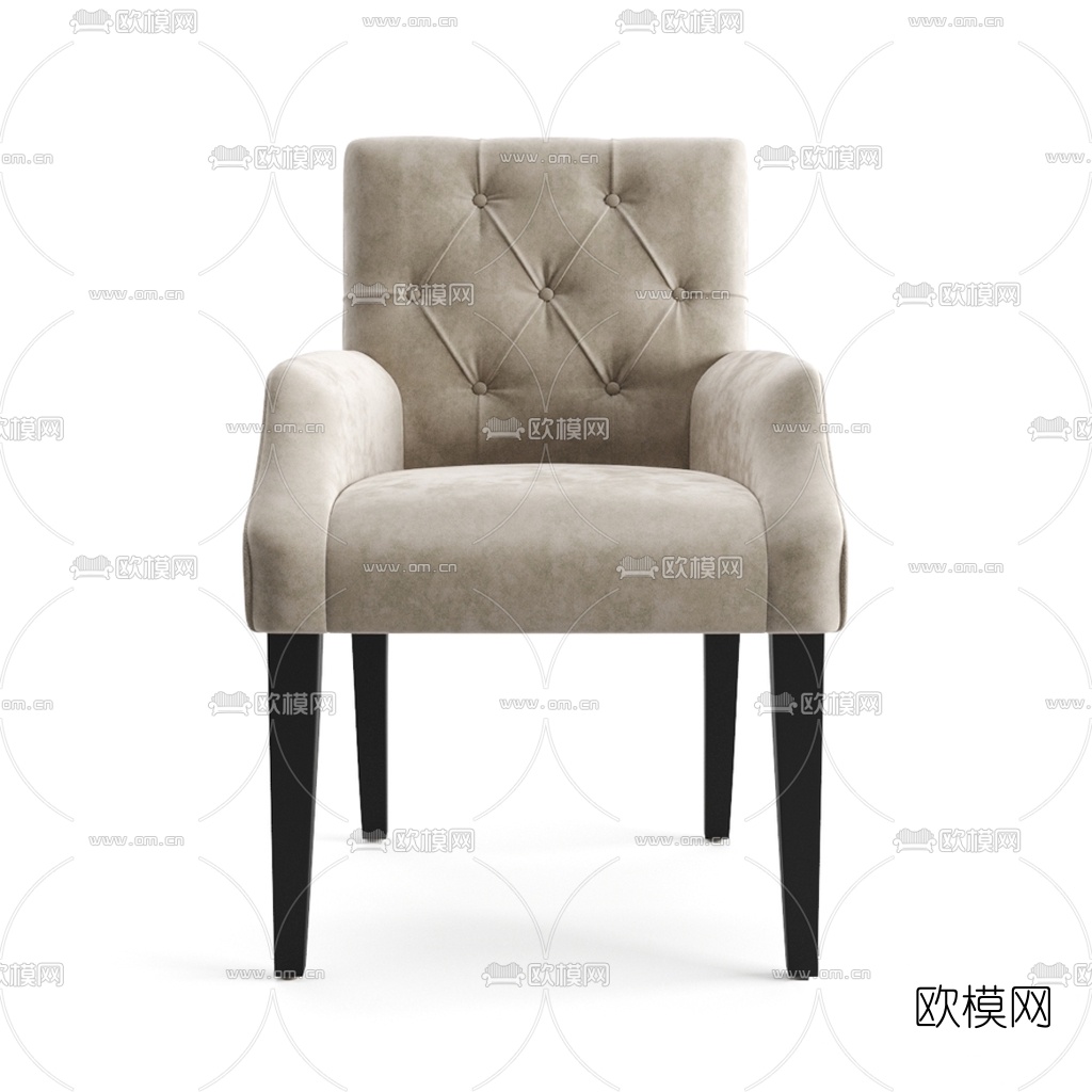 现代布艺休闲椅3d模型下载（渲染图2）