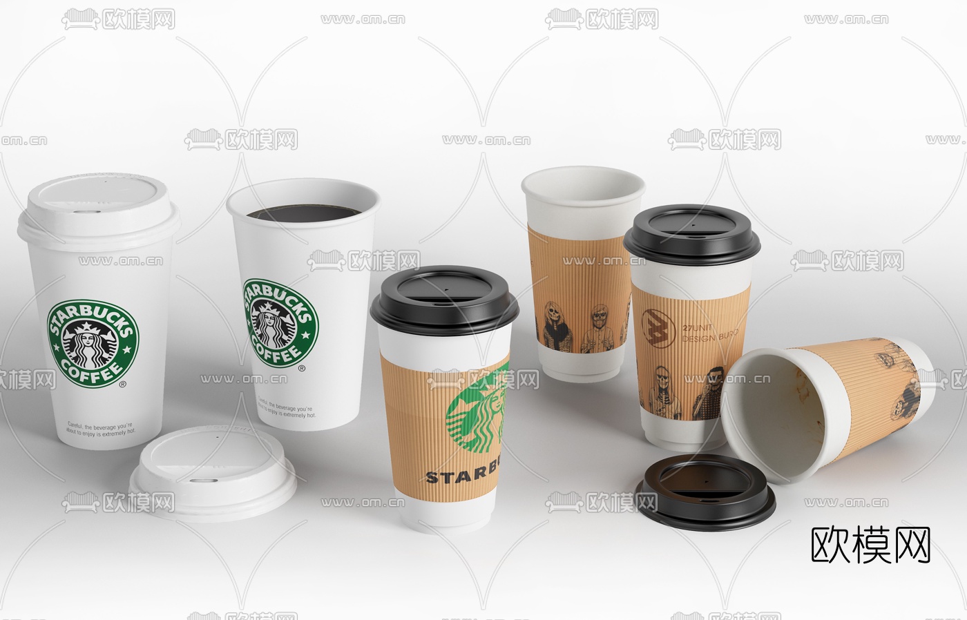现代星巴克杯子3d模型下载