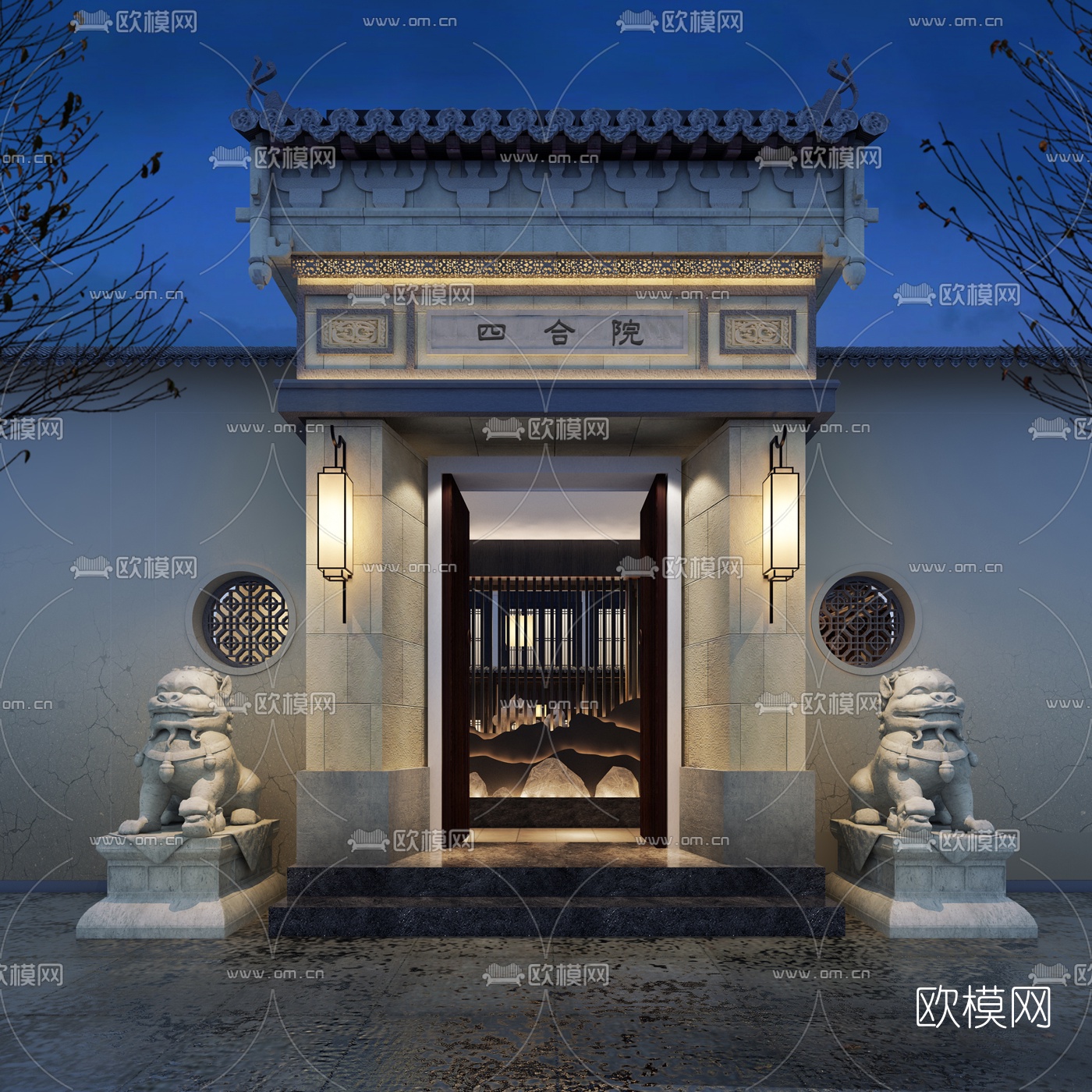 新中式庭院3d模型