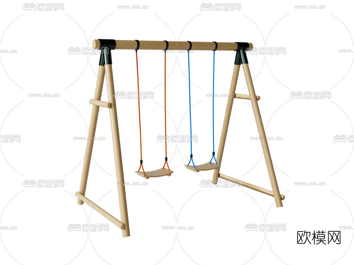 现代攀爬架秋千3d模型下载（渲染图2）