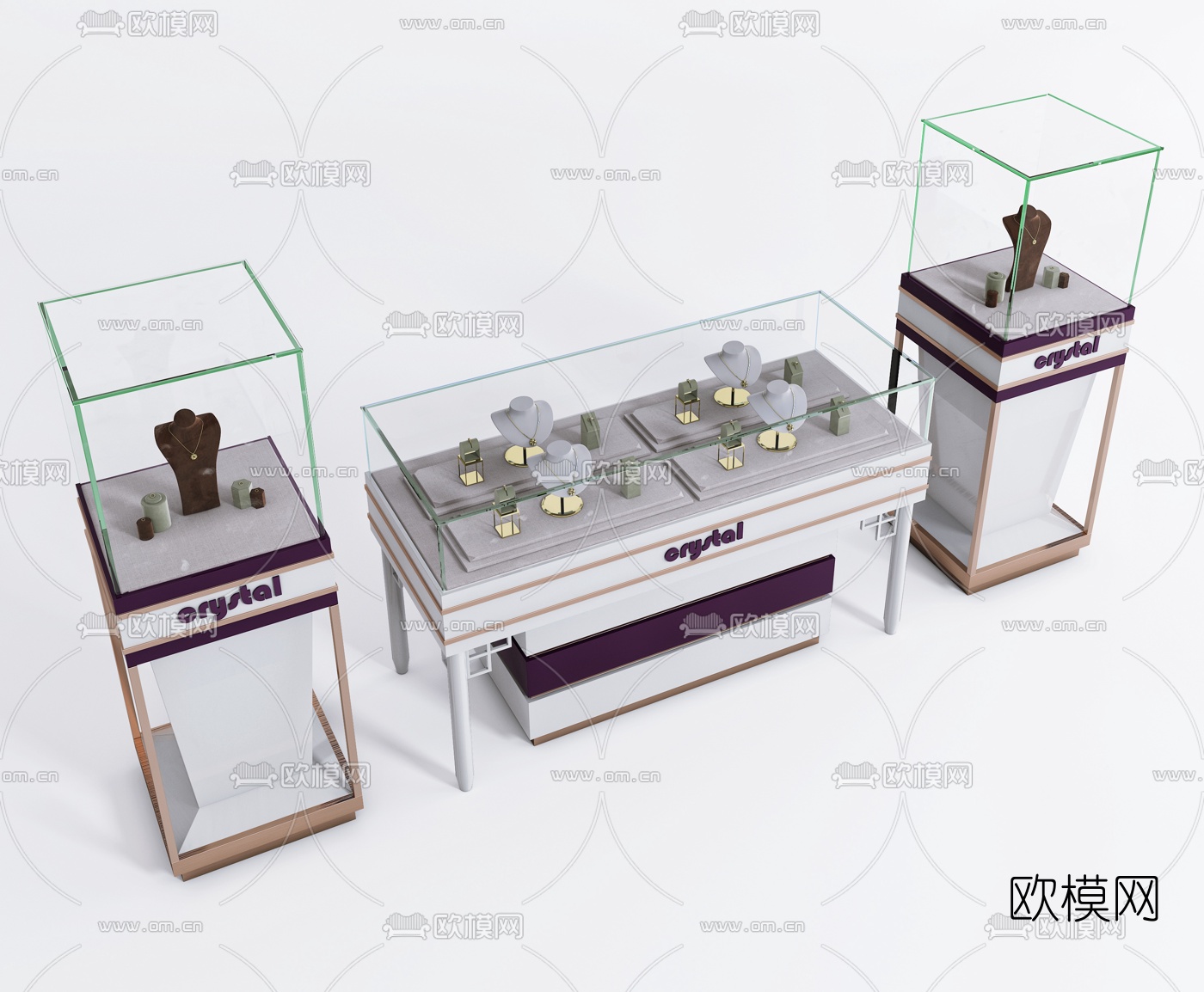 现代珠宝展示柜3d模型