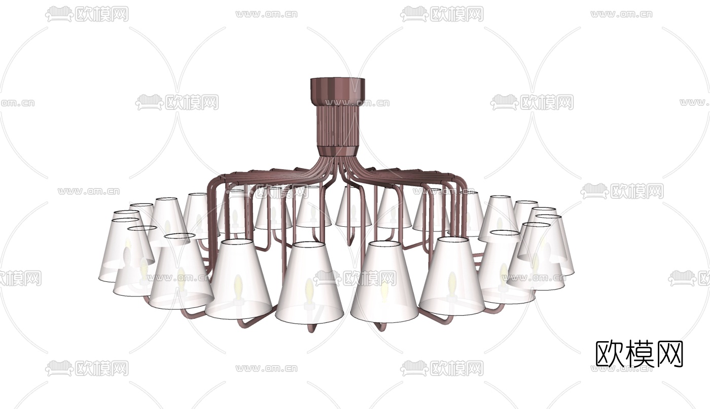 欧式多头吊灯免费su模型下载