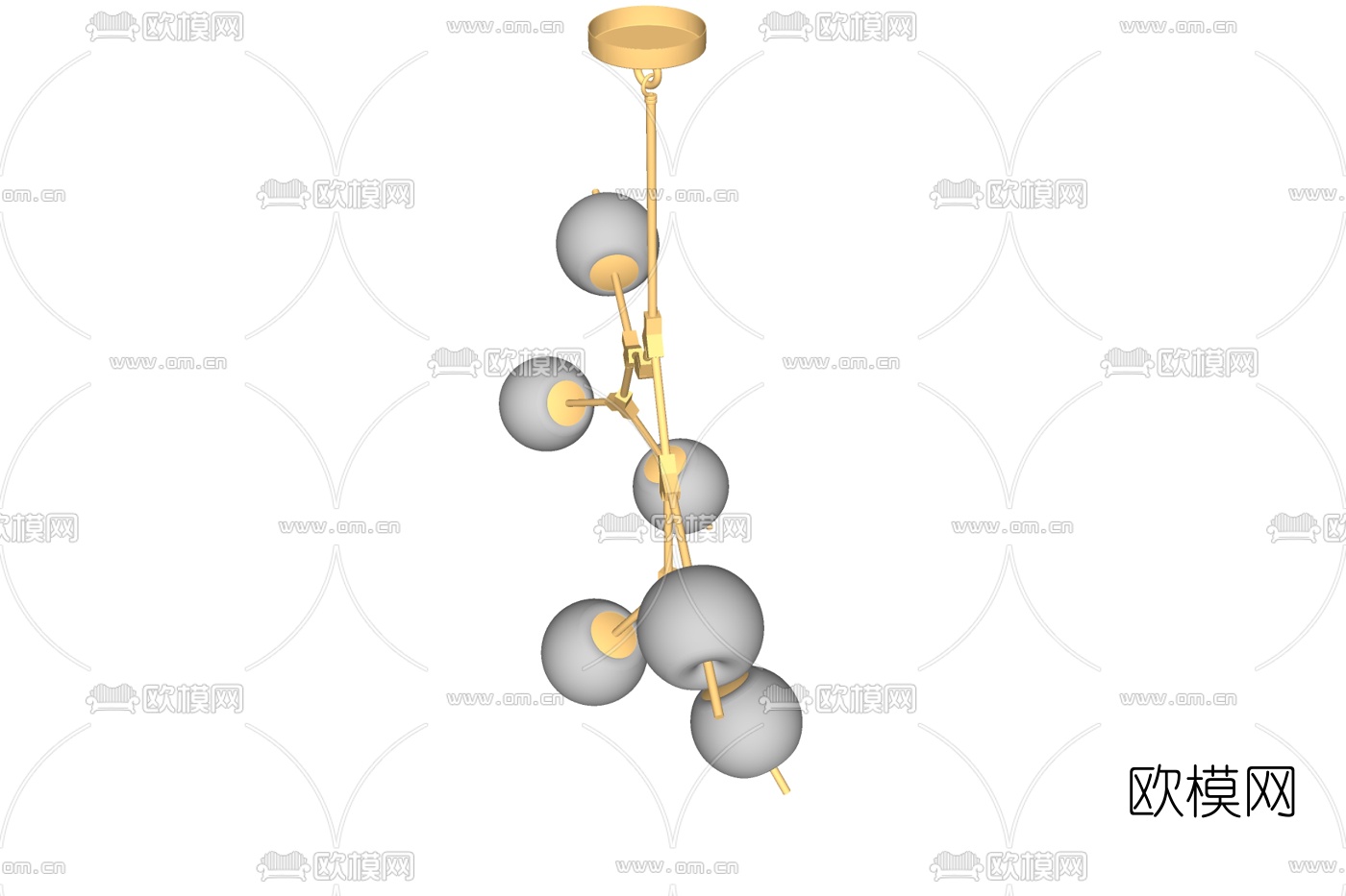 现代轻奢多头吊灯免费su模型下载