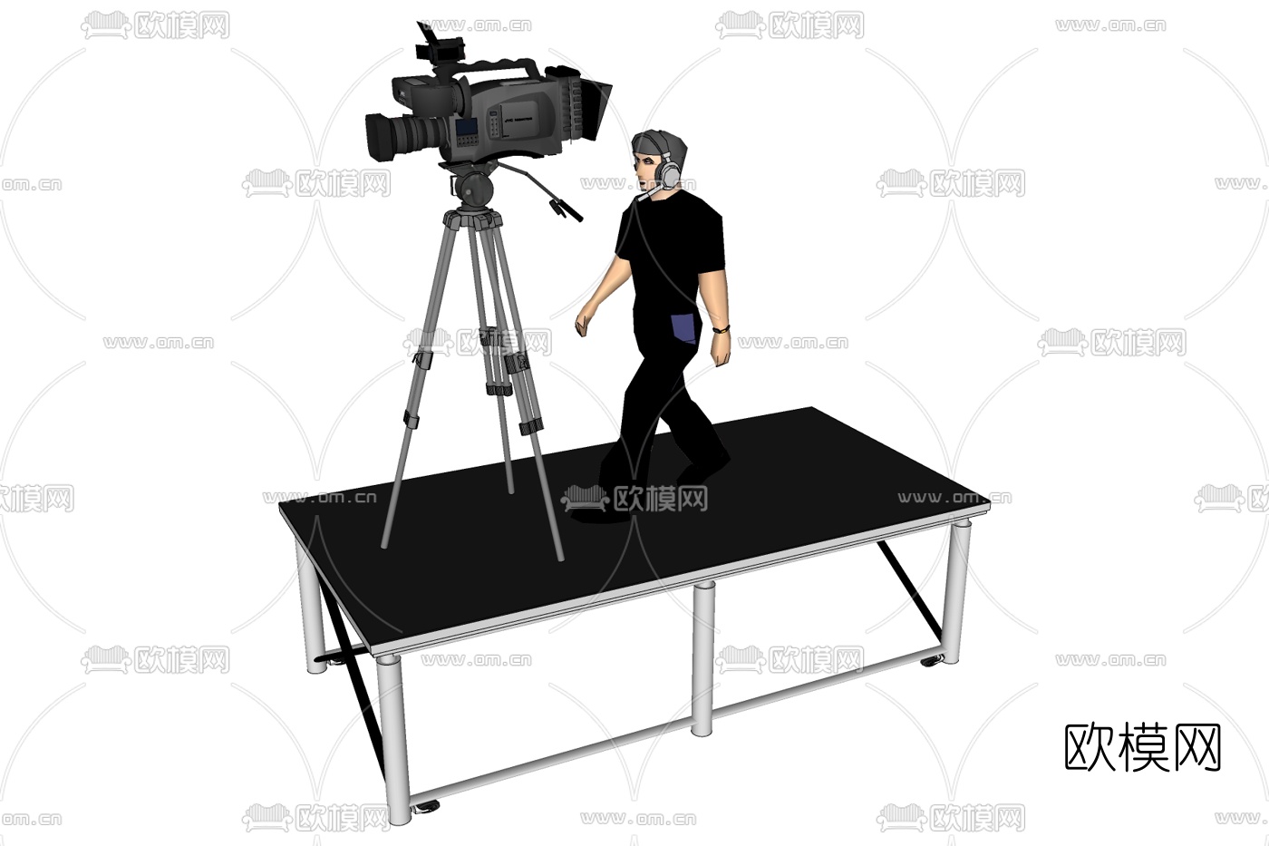 现代舞台摄像机免费su模型下载