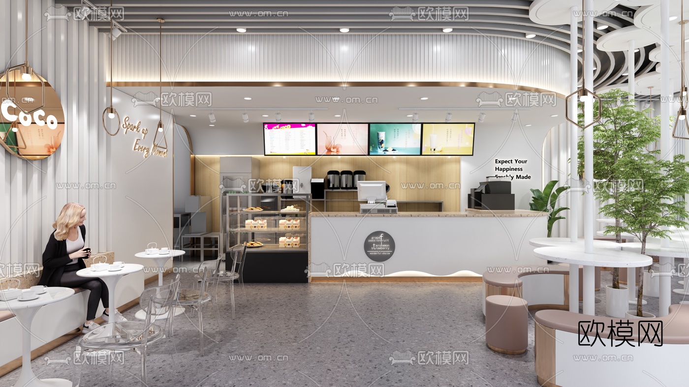现代CoCo奶茶店3d模型